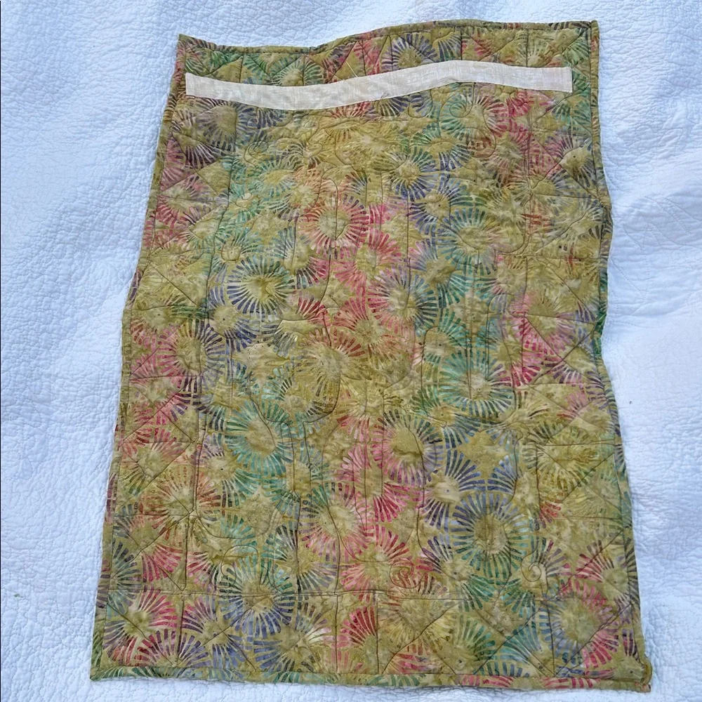 OOAK Handcrafted Wall Hanging Celestial Whimsigoth Applique Flowers Wool Batik